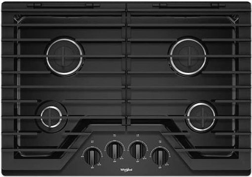 Whirlpool 30" Black Gas Cooktop With EZ-2 Hinged Cast-Iron Grates