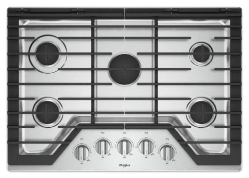 Whirlpool ADA 30" Stainless Steel Gas Cooktop With EZ-2-Lift Hinged Cast-Iron Grates