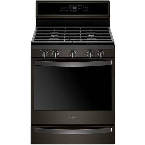 Whirlpool 5.8 Cu. Ft. Fingerprint Resistant Black Stainless Steel Smart Freestanding Gas Range With EZ-2-Lift Grates