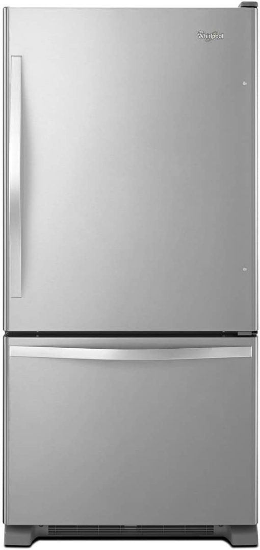 Whirlpool 33" Stainless Steel Bottom Freezer Refrigerator With SpillGuard Glass Shelves