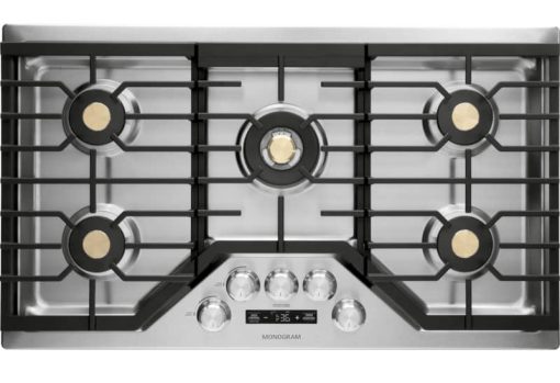 Monogram 36" Stainless Steel Smart Deep-Recessed Natural Gas Cooktop