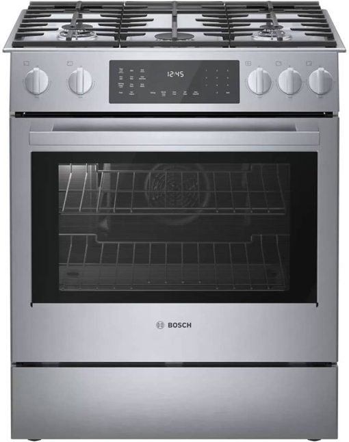 Bosch 800 Series 30" Stainless Steel Dual Fuel Slide-In Range