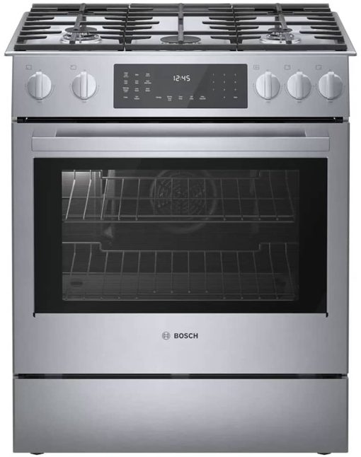 Bosch Benchmark Series 30" Stainless Steel Dual Fuel Slide-In Range