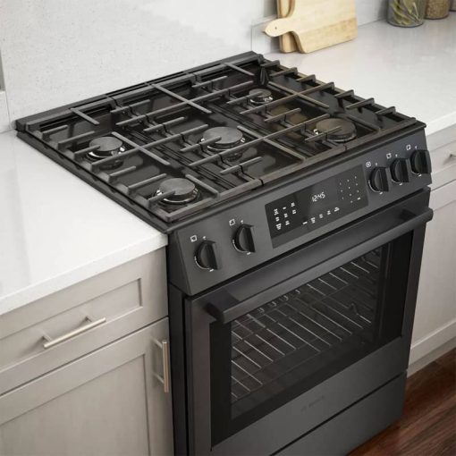 Bosch 800 Series 30" Black Stainless Steel Slide-In Gas Range - Image 11
