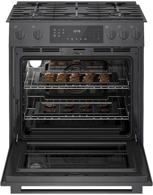 Bosch 800 Series 30" Black Stainless Steel Slide-In Gas Range - Image 3