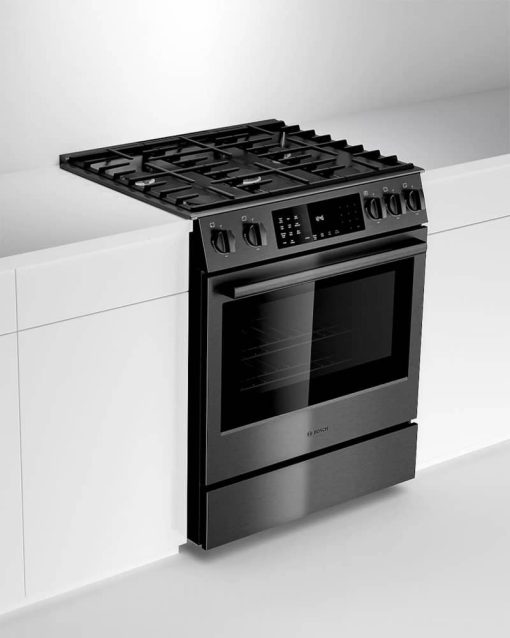 Bosch 800 Series 30" Black Stainless Steel Slide-In Gas Range - Image 12