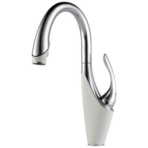 Vuelo Single Handle Pull-Down Kitchen Faucet - Chrome/Matte White