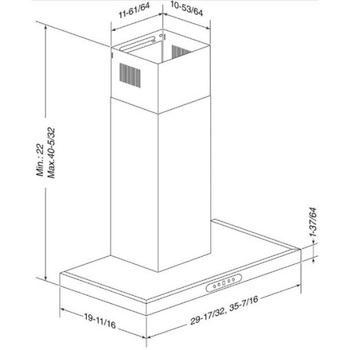 36" 640cfm Ducted Hood with Internal Blower - Image 5