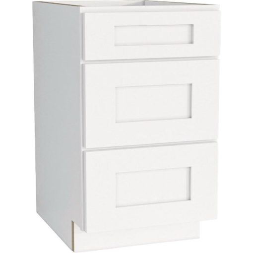 CraftMark Plymouth Shaker 18 In. W x 24 In. D x 34.5 In H White Drawer Base Kitchen Cabinet