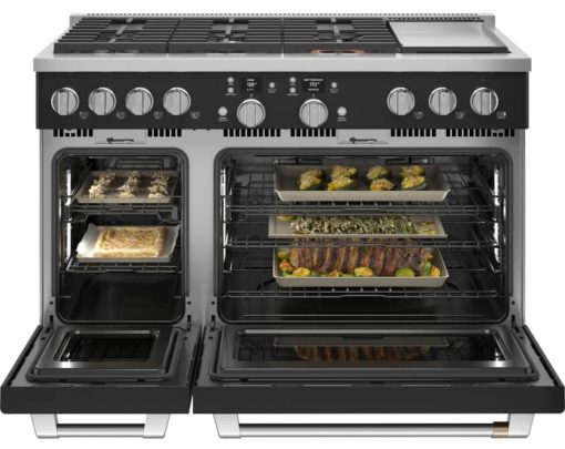 Cafe 48" Matte Black Smart Dual-Fuel Commercial-Style Range with 6 Burners and Griddle - Image 2