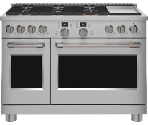 Cafe 48" Stainless Steel Smart Dual-Fuel Commercial-Style Range with 6 Burners and Griddle