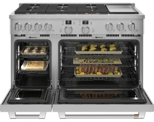 Cafe 48" Stainless Steel Smart Dual-Fuel Commercial-Style Range with 6 Burners and Griddle - Image 3
