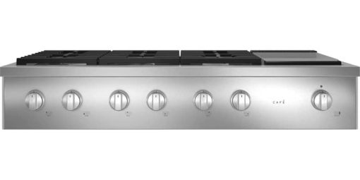 Cafe ADA 48" Stainless Steel Commercial-Style Natural Gas Rangetop With 6 Burners And Griddle
