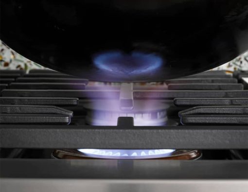 Cafe ADA 48" Matte Black Commercial-Style Natural Gas Rangetop With 6 Burners And Griddle - Image 6