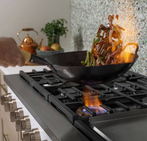 Cafe ADA 48" Matte White Commercial-Style Natural Gas Rangetop With 6 Burners And Griddle - Image 16