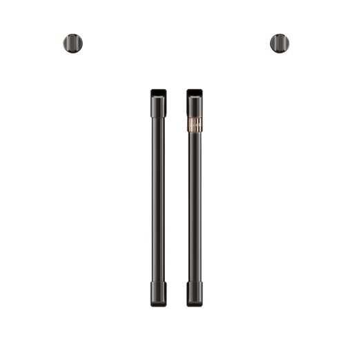 Cafe 2 French-Door Handles; 2 Knobs - Brushed Black