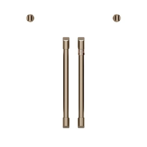 Cafe 2 French-Door Handles; 2 Knobs - Brushed Bronze