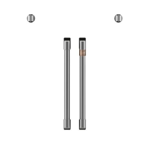 Cafe 2 French-Door Handles; 2 Knobs - Brushed Stainless