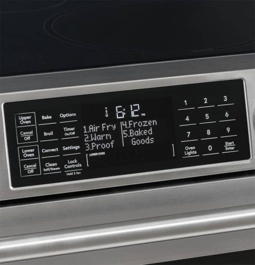 Cafe ADA 30" Stainless Steel With Brushed Stainless Smart Front-Control Radiant And Convection Double-Oven Slide-In Electric Range - Image 12