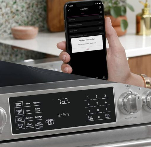 Cafe ADA 30" Stainless Steel With Brushed Stainless Smart Front-Control Radiant And Convection Double-Oven Slide-In Electric Range - Image 11