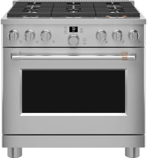 Cafe ADA 36" Stainless Steel Smart Commercial-Style Gas Range With 6 Burners