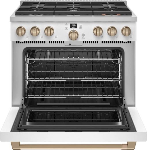 Cafe ADA 36" Matte White Smart Commercial-Style Gas Range With 6 Burners - Image 2