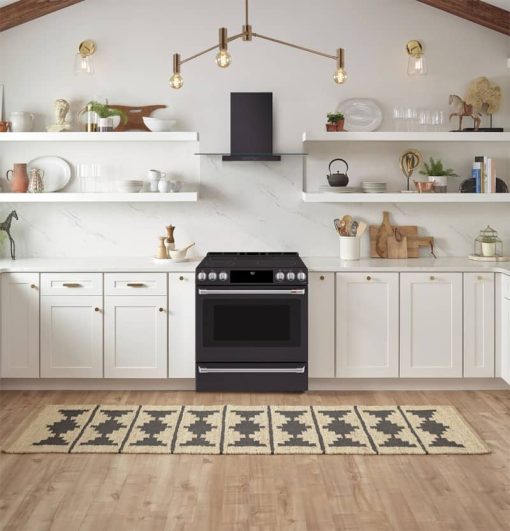 Cafe ADA 30" Matte Black Smart Front-Control, Radiant & Convection Slide-In Electric Range - Image 15