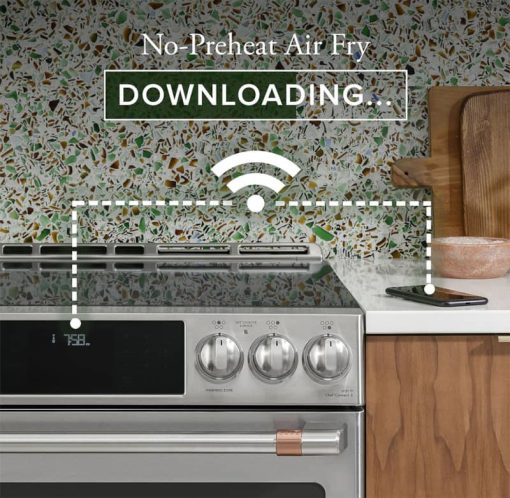 Cafe ADA 30" Matte White With Brushed Bronze Smart Slide-In Double Oven Gas Range With Convection - Image 12