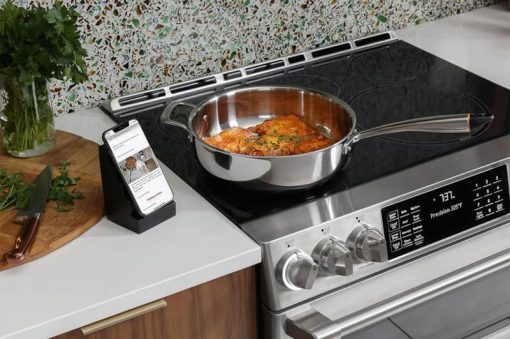 Cafe ADA 30" Stainless Steel Slide-In Front Control Induction & Convection Double Oven Range - Image 13