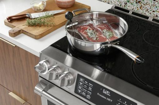 Cafe ADA 30" Stainless Steel Slide-In Front Control Induction & Convection Double Oven Range - Image 12