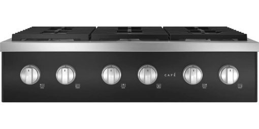 Cafe ADA 36" Matte Black Commercial-Style Natural Gas Rangetop With 6 Burners