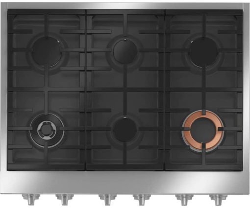 Cafe ADA 36" Matte Black Commercial-Style Natural Gas Rangetop With 6 Burners - Image 2