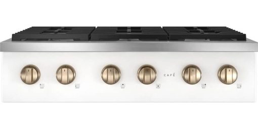 Cafe ADA 36" Matte White Commercial-Style Natural Gas Rangetop With 6 Burners
