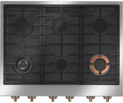 Cafe ADA 36" Matte White Commercial-Style Natural Gas Rangetop With 6 Burners - Image 2