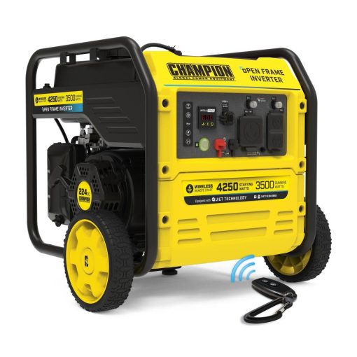 Champion 4250-Watt Wireless Remote Start Open Frame Inverter Generator with Quiet Technology