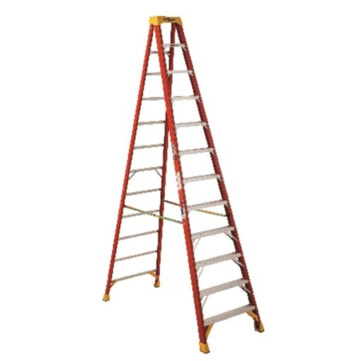 Werner 12 Ft. Fiberglass Step Ladder with 300 Lb. Load Capacity Type IA Ladder Rating
