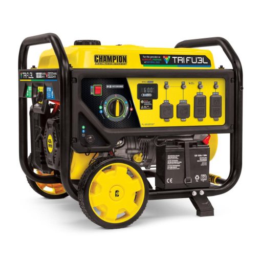 Champion Tri Fuel Portable Natural Gas Generator with CO Shield Electric Start 8000Watt