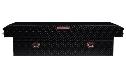 Weather Guard Saddle Truck Tool Box Aluminum Full Extra Wide Gloss Black - Image 3