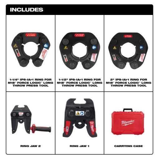 Milwaukee IPS IA Press Ring Kit for M18™ FORCE LOGIC Long Throw Press Tool 1 1/4" to 2" - Image 2