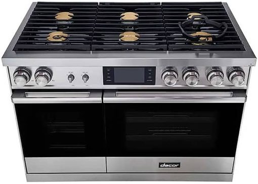Dacor Contemporary 48" Graphite Stainless Steel Natural Gas Dual-Fuel Steam Range - Image 3