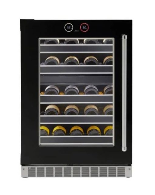 Danby Silhouette Reserve 24" Black Stainless Steel Frame Left-Hinge Under-Counter Wine Cellar