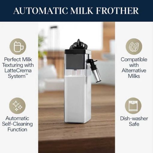 DeLonghi Dinamica w/ LatteCrema Silver Automatic Coffee & Espresso Machine - Image 5
