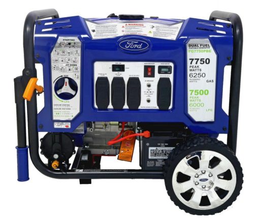 Ford 11,050/9,000-Watt Dual Fuel Gasoline/Propane Powered Electric/Recoil Start Portable Generator with 457 CC Ducar Engine - Image 4
