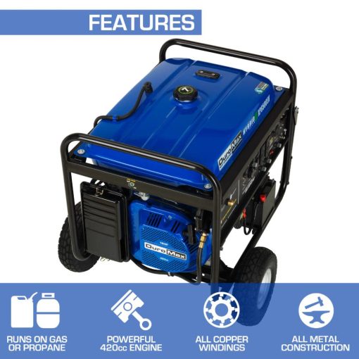 DuroMax 8,500 Watt 16hp Dual Fuel Portable Generator with Electric Start - Image 2