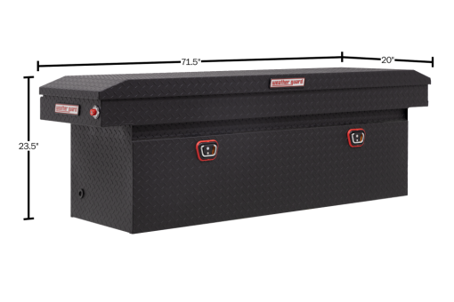 Weather Guard Saddle Truck Tool Box Aluminum Full Deep Textured Matte Black - Image 5