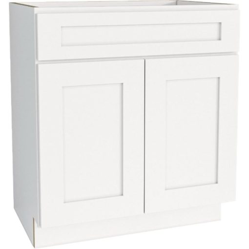 CraftMark Plymouth Shaker 30 In. W x 24 In. D x 34.5 In. H White Base Kitchen Cabinet