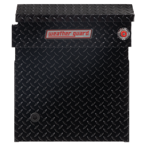 Weather Guard Saddle Truck Tool Box Aluminum Full Deep Gloss Black - Image 4