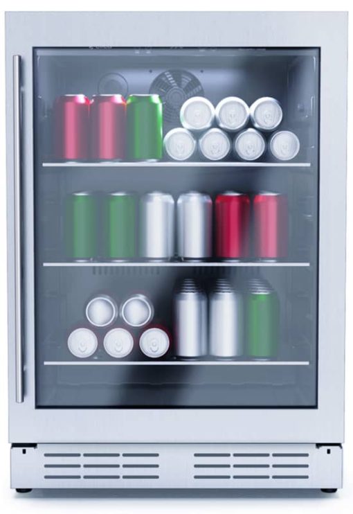 Elica 24" Stainless Frame Single Door Single Zone Beverage Center