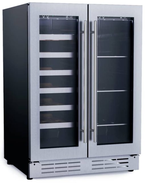 Elica 24" Stainless Frame French Door Dual Zone Beverage & Wine Center - Image 4