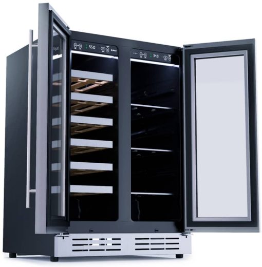 Elica 24" Stainless Frame French Door Dual Zone Beverage & Wine Center - Image 3
